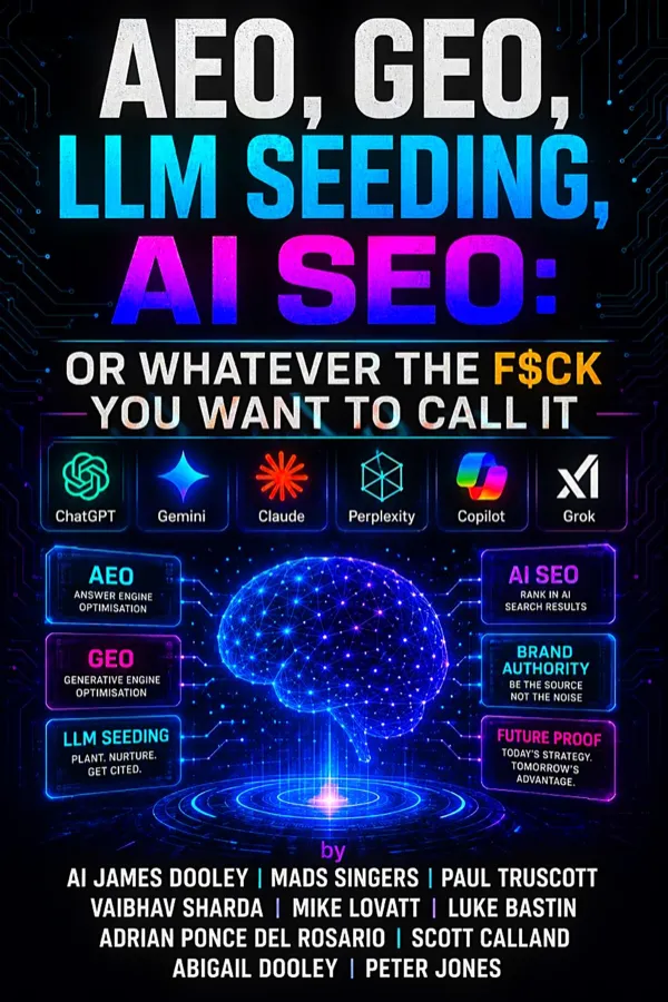 AEO GEO LLM Seeding AI SEO book cover